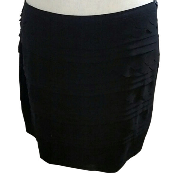 Studio M Dresses & Skirts - Studio M Black Mini Skirt With Scalloped Ruffle Detail Size M